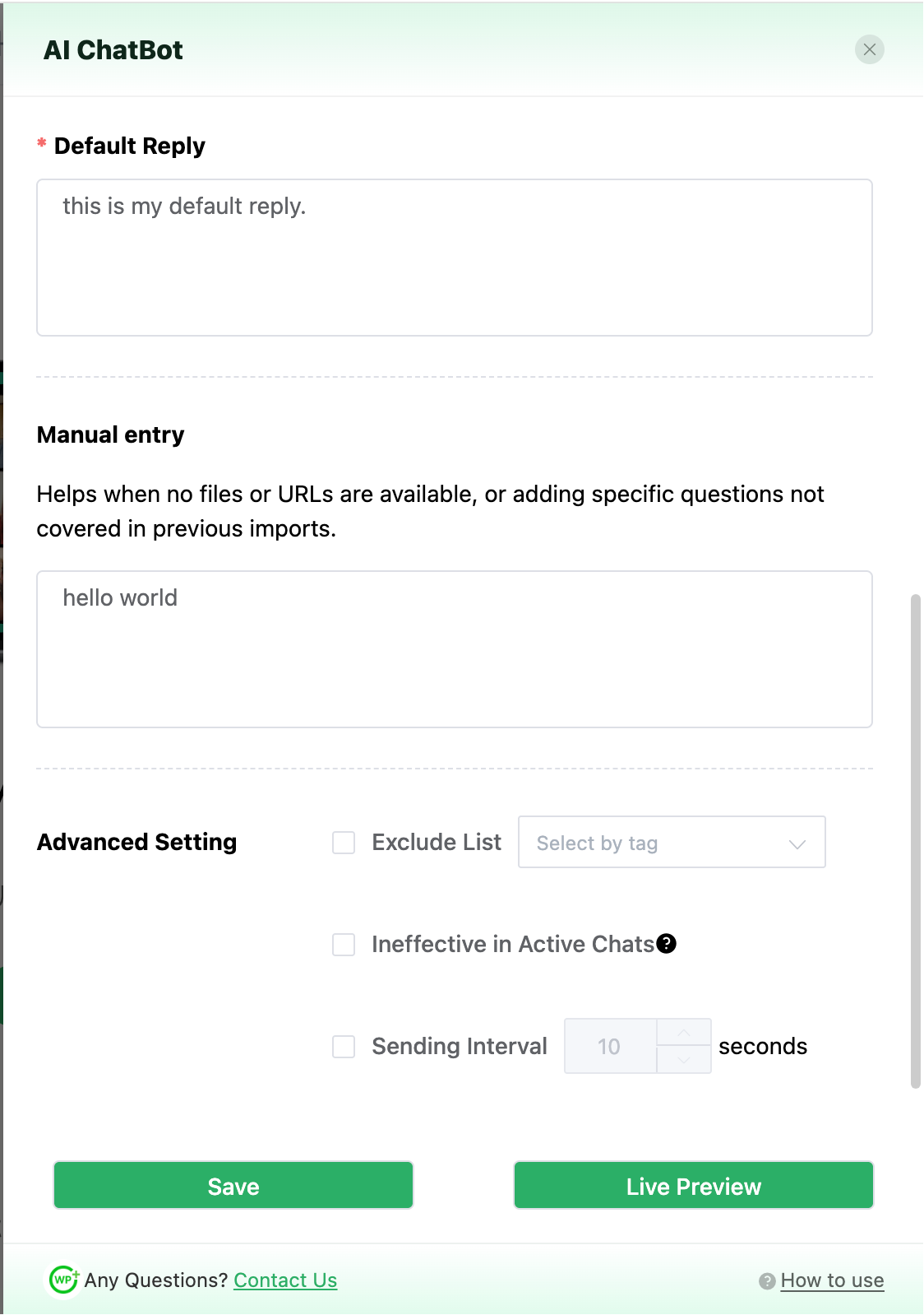 Save Basic Configuration