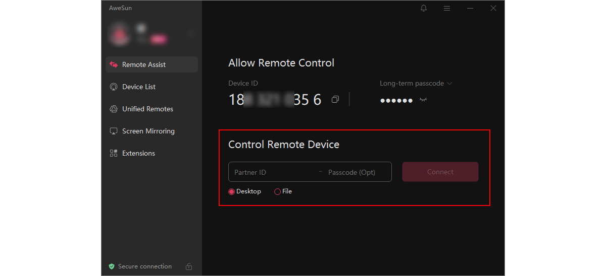 Sunlogin Remote Assistance Interface