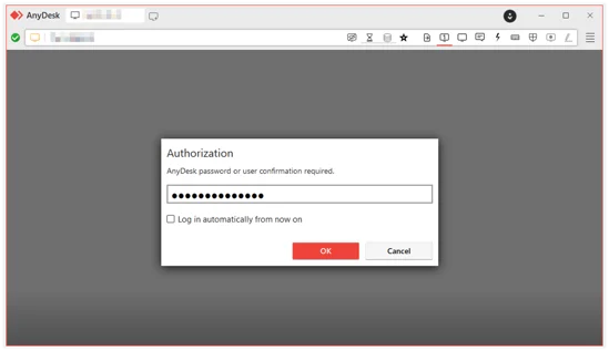 AnyDesk Authorization Window