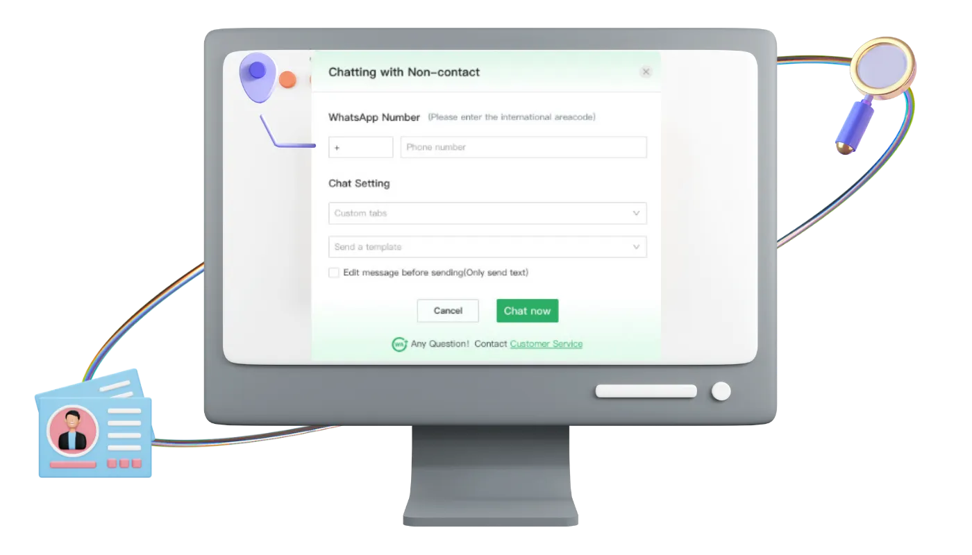 WAPlus - send WhatsApp message without saving contact