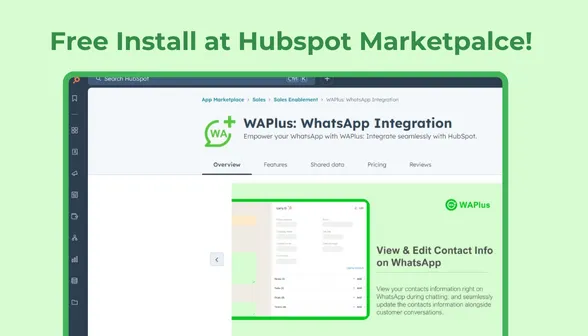 WAPlus - hubspot whatsapp integration